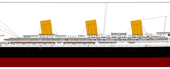 Корабль RMS Vaterland [Ocean Liner] (1924) - чертежи, габариты, рисунки
